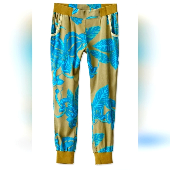 Kavu Pants - Kavu Tropical Print Tencel Joggers, size XS